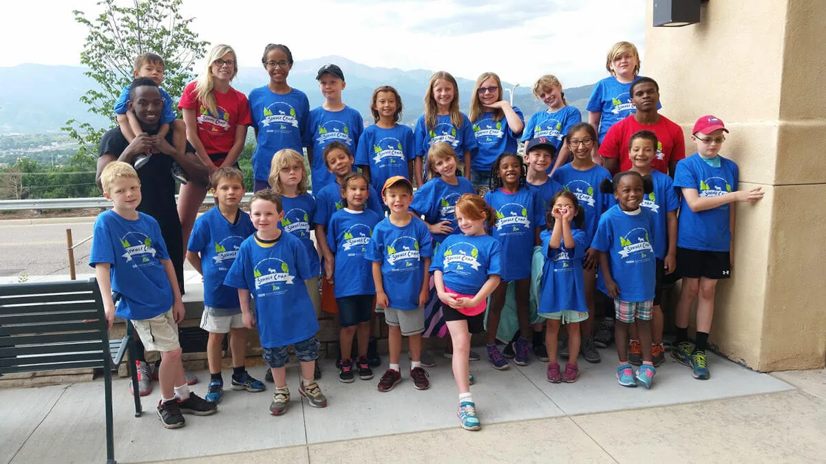 group photo of the rec center kids summer camp